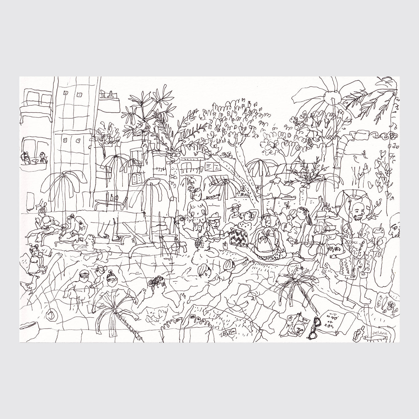 Packed Poolside (15 x 21 cm)