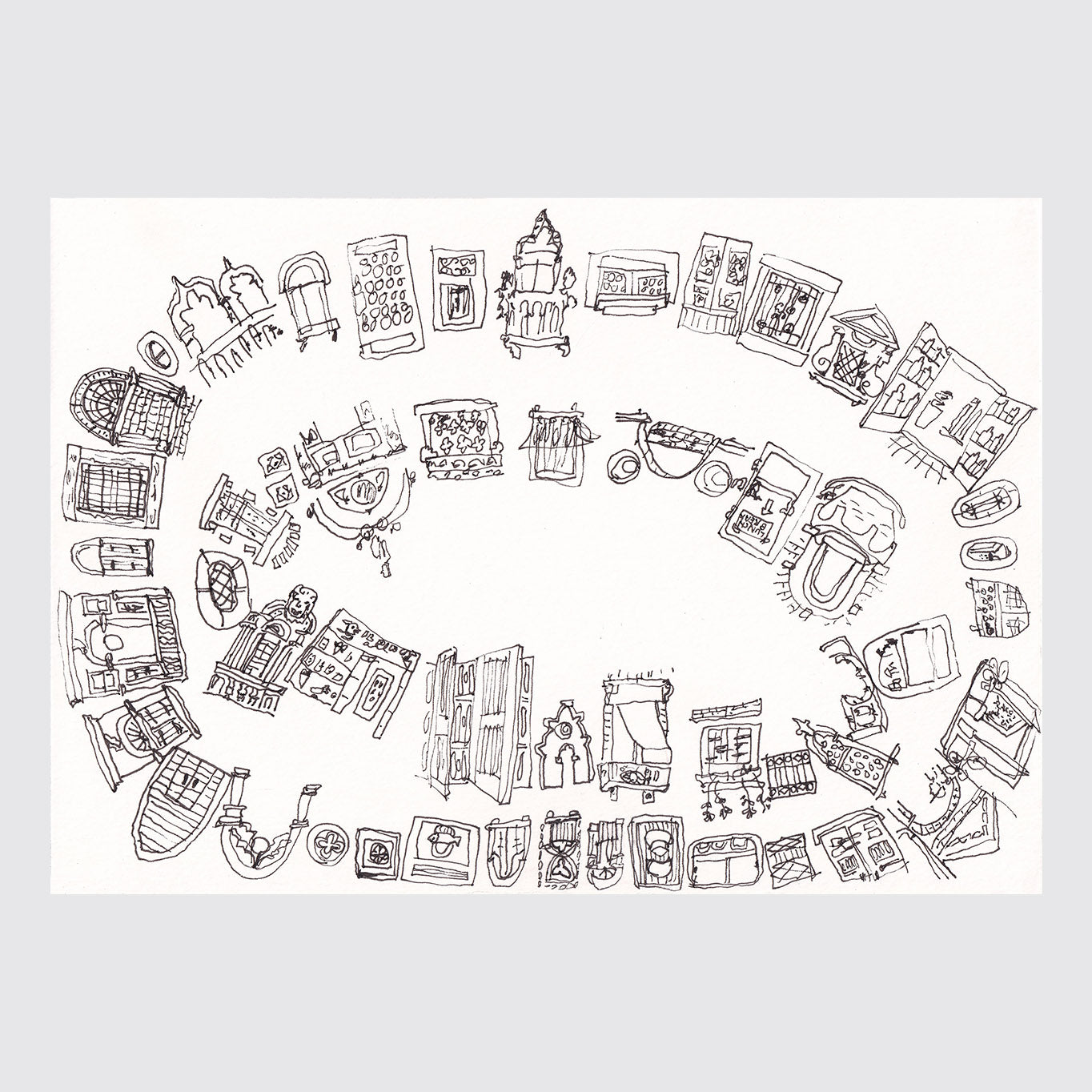 Venice Windows Walking Map (15 x 21 cm)